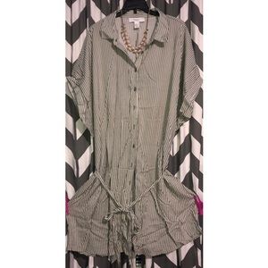 Forever 21+ Stripped belted mini shirt dress
